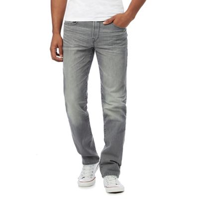 St George by Duffer Grey rinse wash straight leg jeans